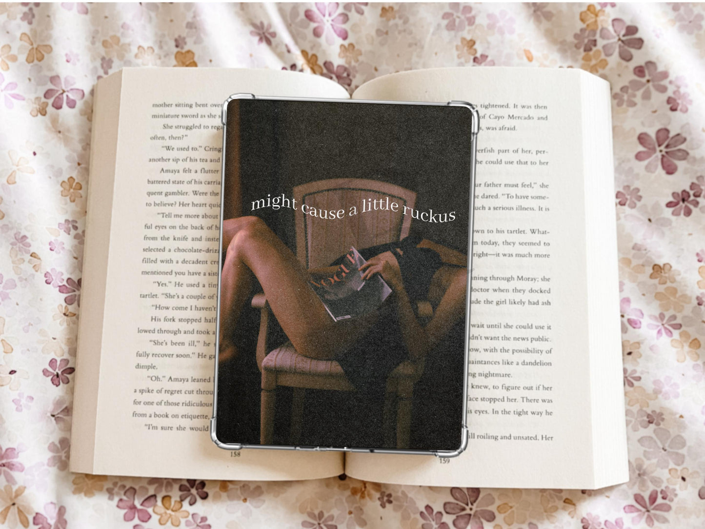 Might Cause A Little Ruckus Kindle Case Insert / E-reader Case Insert/ booktok/ bookish merch/ clear case insert