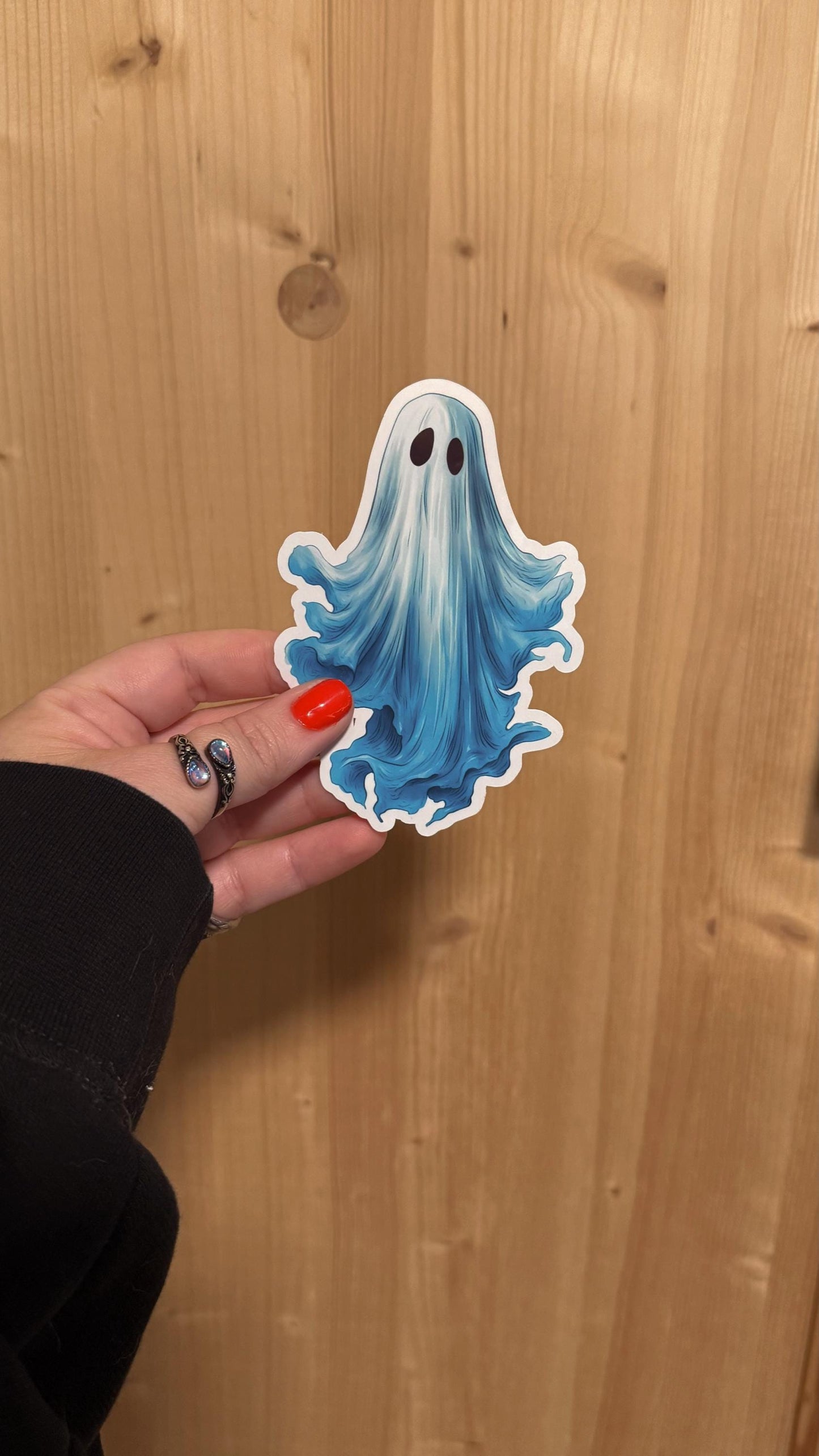 Spooky Ghost Bookish Sticker/ booktok/ bookish merch/ handmade sticker/ kindle accessories/ book accessories