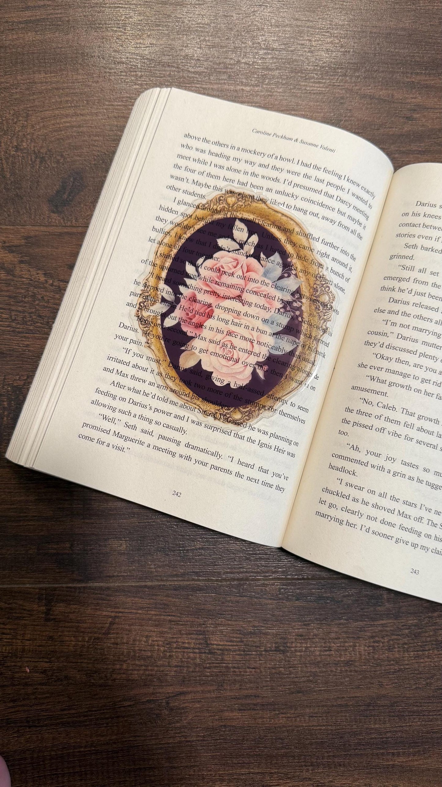 Transparent vintage floral bookmark /fantasy/booktok/book merch/ bookish accessories/ clear bookmark /romantasy/ gift idea