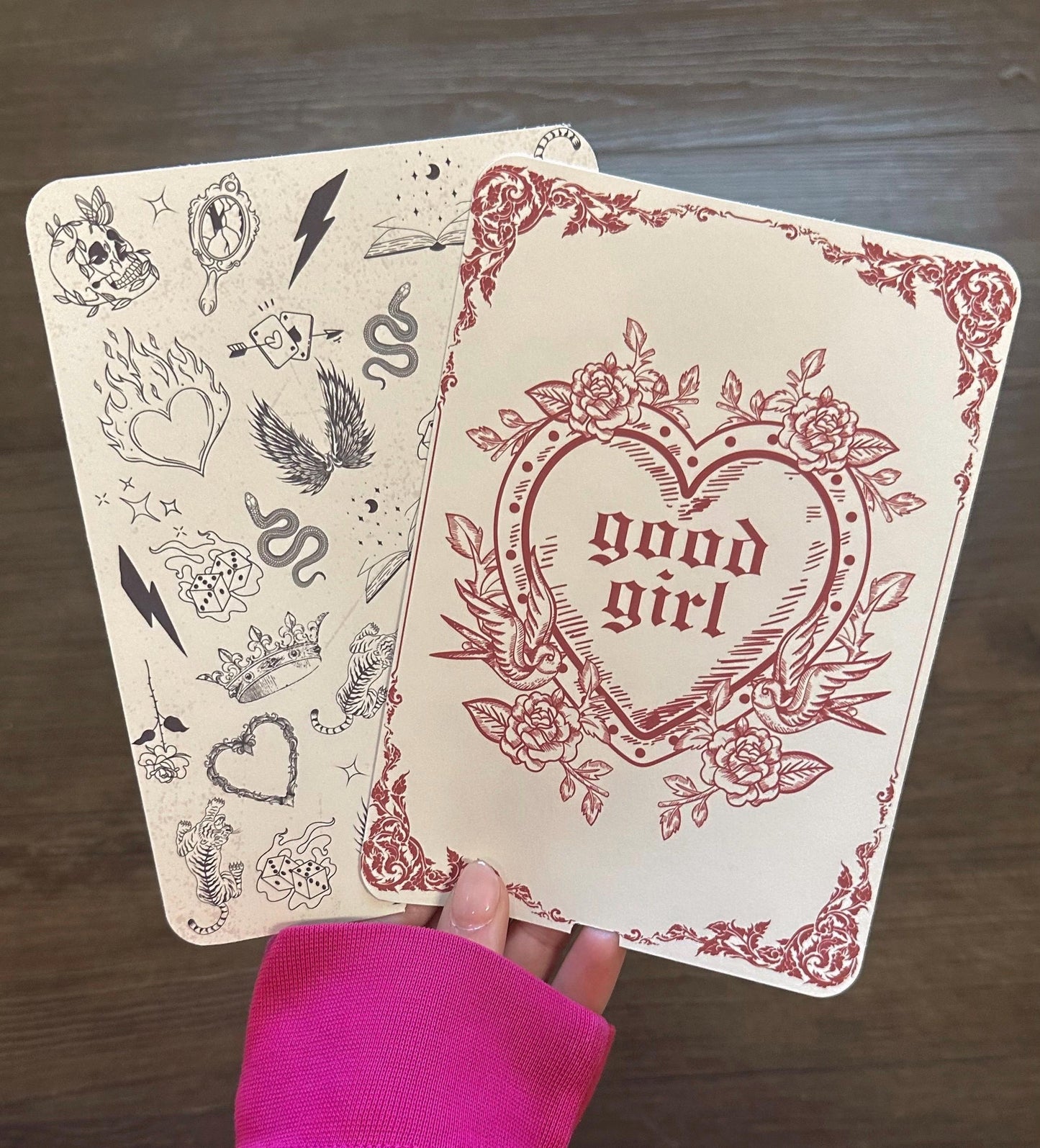 Vintage Good Girl Kindle Case Insert / booktok/ bookish merch/ clear case insert/ edgy/ doodles/ good girt/ dark romance/ romance/ insert