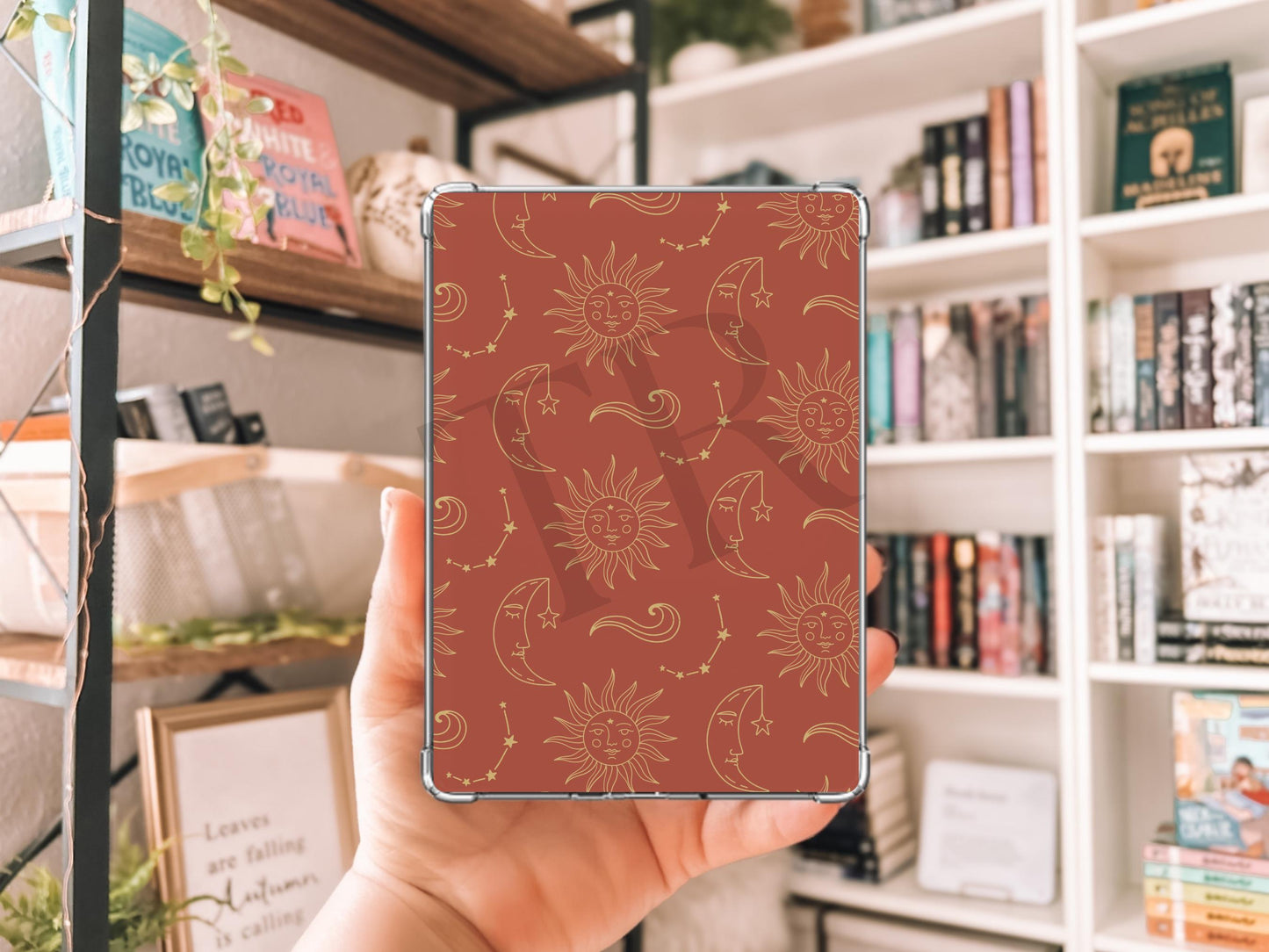 Orange Celestial Kindle Case Insert/ E-Reader Clear Case Insert/ bookish merch/ clear case insert/ trendy/ fantasy/ celestial/ booktok