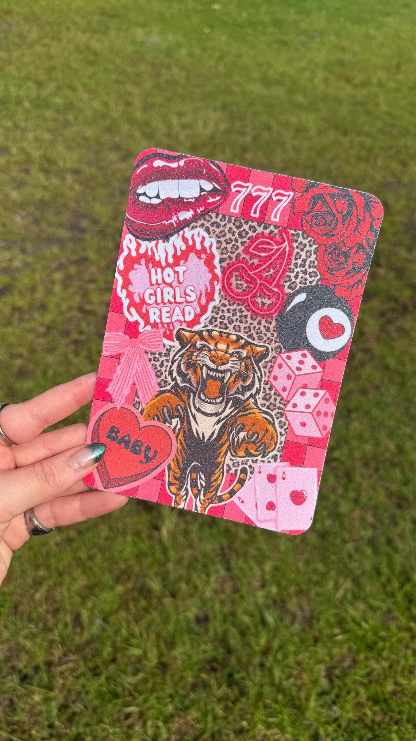 Trendy Lucky Kindle Case Insert Bundle / booktok/ bookish merch/ clear case insert/ edgy/ checkered print/ dice/ cherry