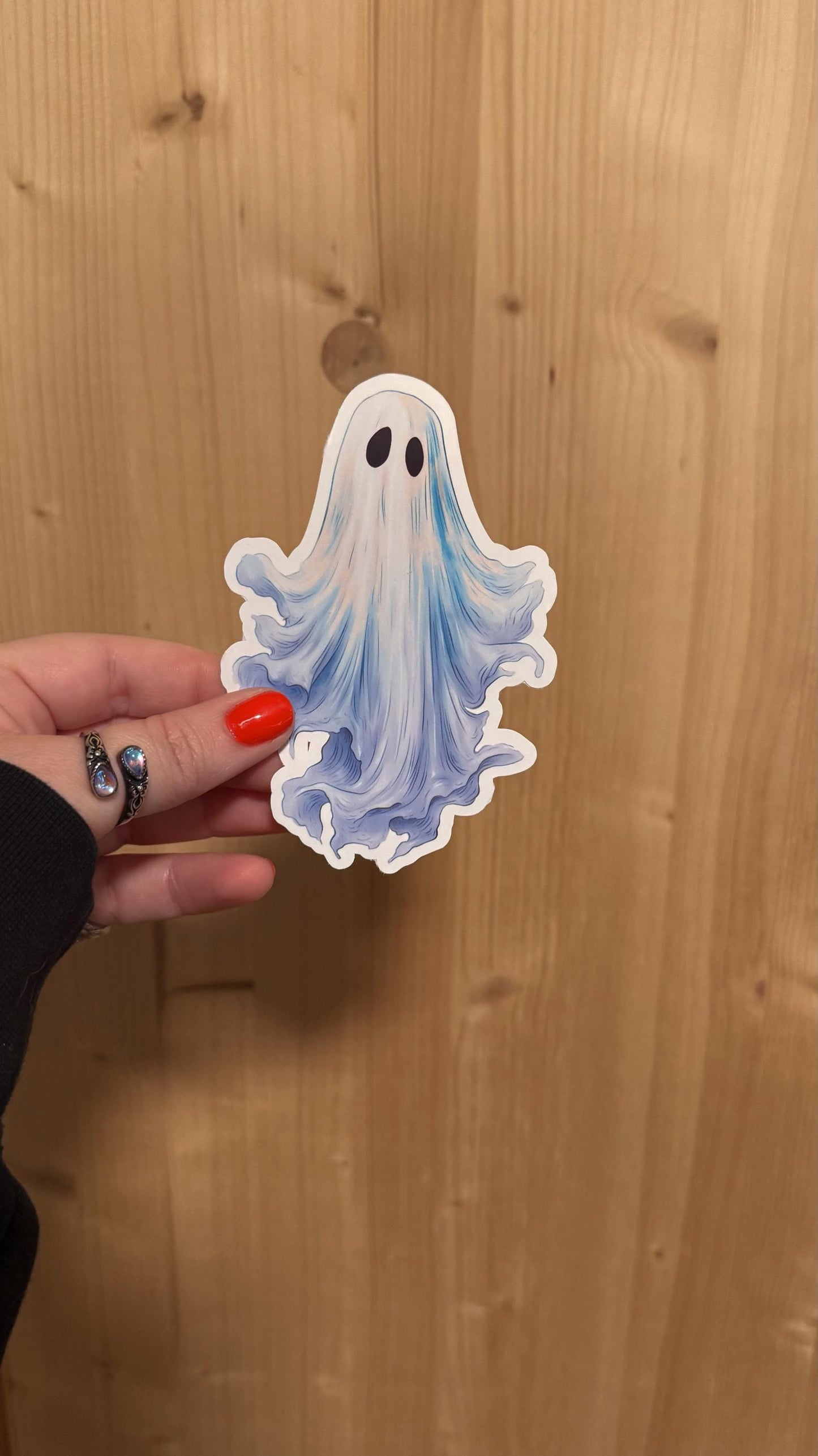 Spooky Ghost Bookish Sticker/ booktok/ bookish merch/ handmade sticker/ kindle accessories/ book accessories