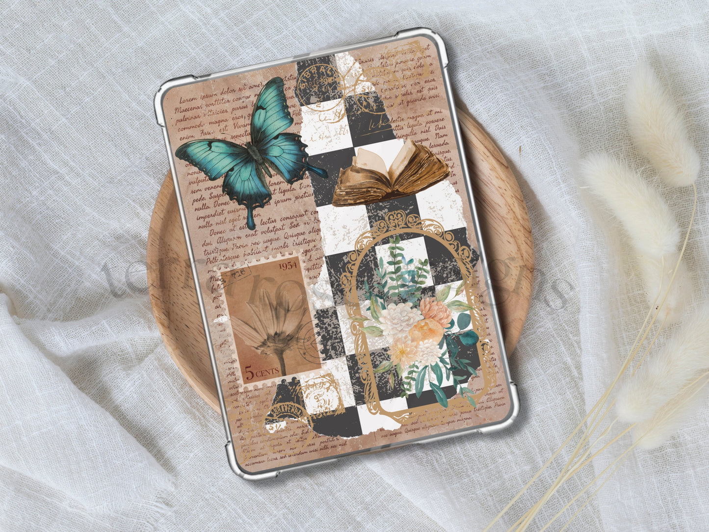 Kindle case insert for clear case-Teal Vintage png download | clear case insert | e-reader accessories | book png | bookish |
