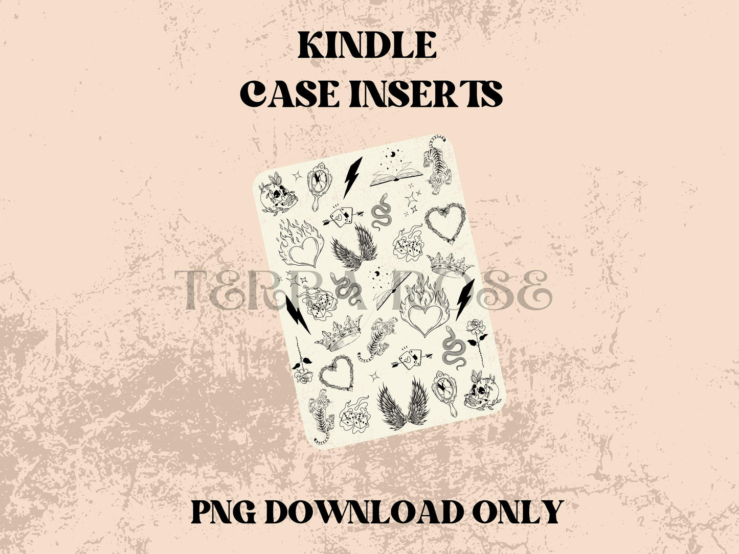 Trendy Doodles kindle insert png download | clear case insert | e-reader accessories | book png | bookish | kindle accessories