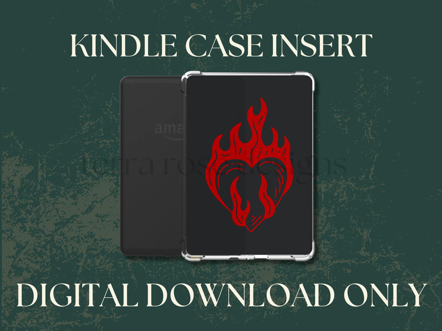 Hear of Flames png download | clear case insert | e-reader accessories | book png | bookish | kindle case insert | kindle accessories