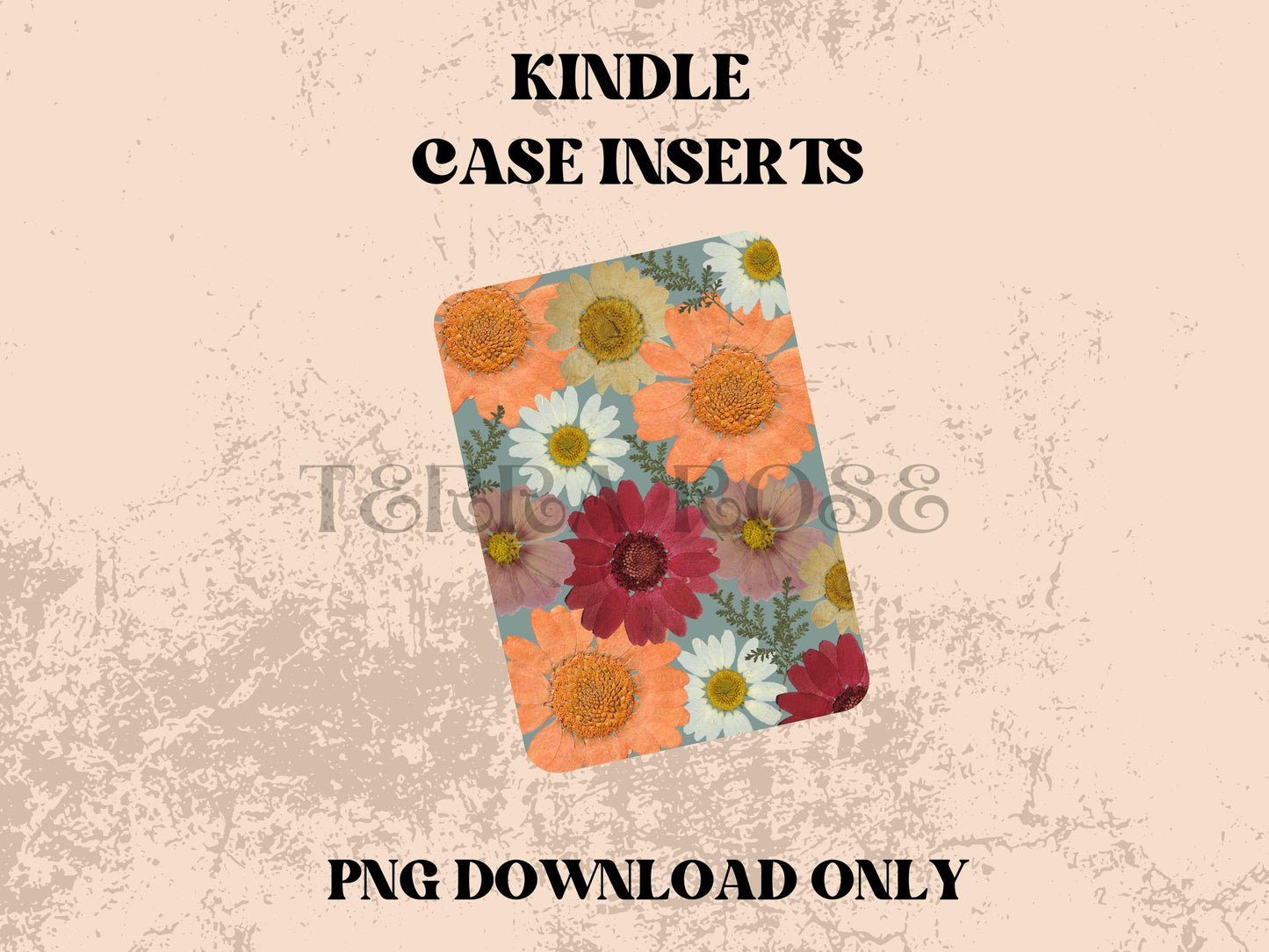 Dried Floral kindle insert png download | clear case insert | e-reader accessories | book png | bookish | kindle accessories