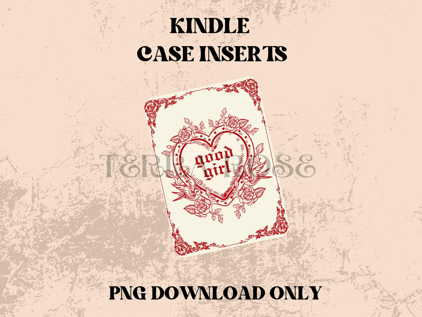 Vintage Good Girl kindle insert png download | clear case insert | e-reader accessories | book png | bookish | kindle accessories