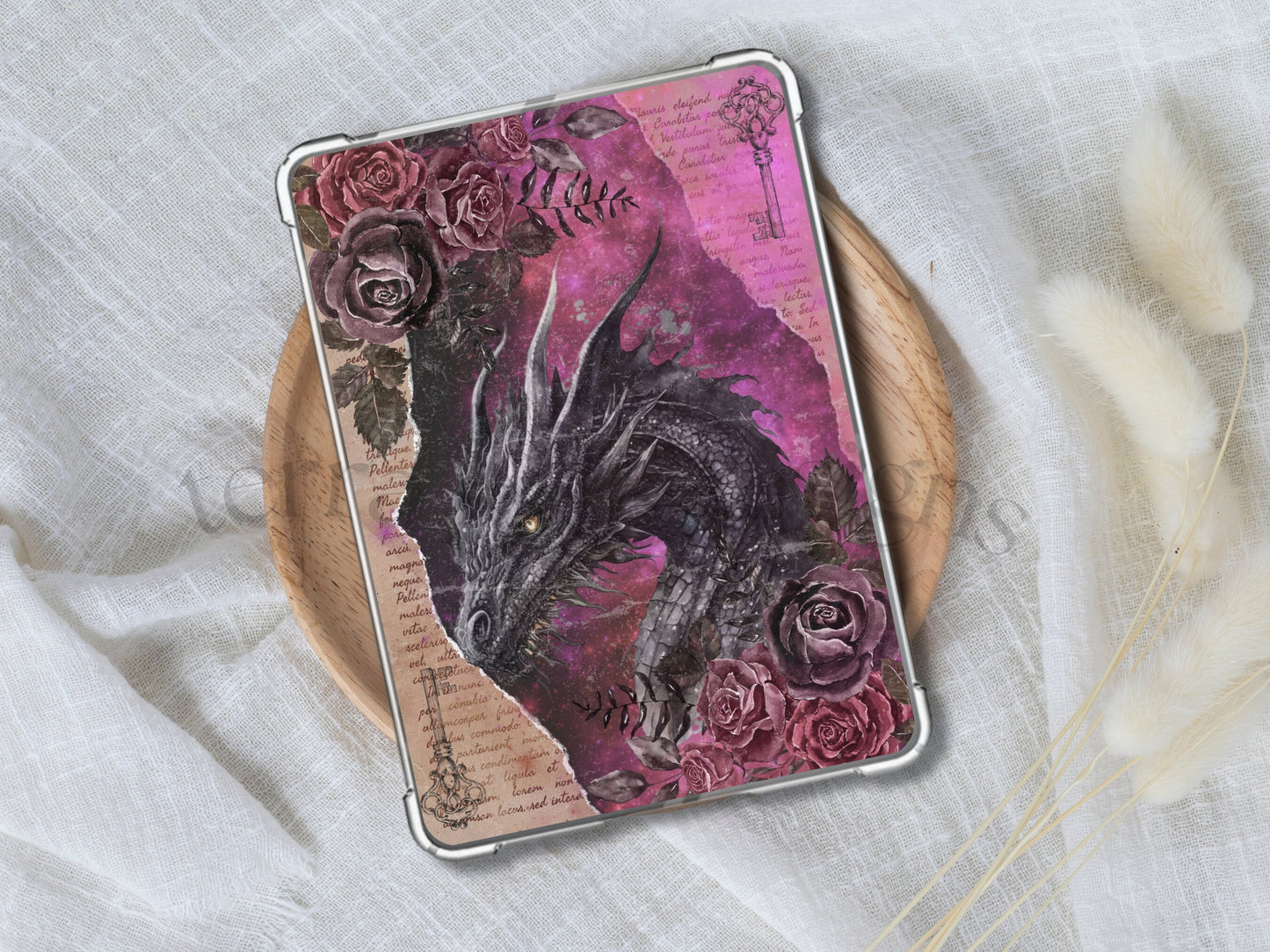 Kindle case insert for clear case-Vintage Dragon png download | clear case insert | e-reader accessories | book png | bookish | fantasy