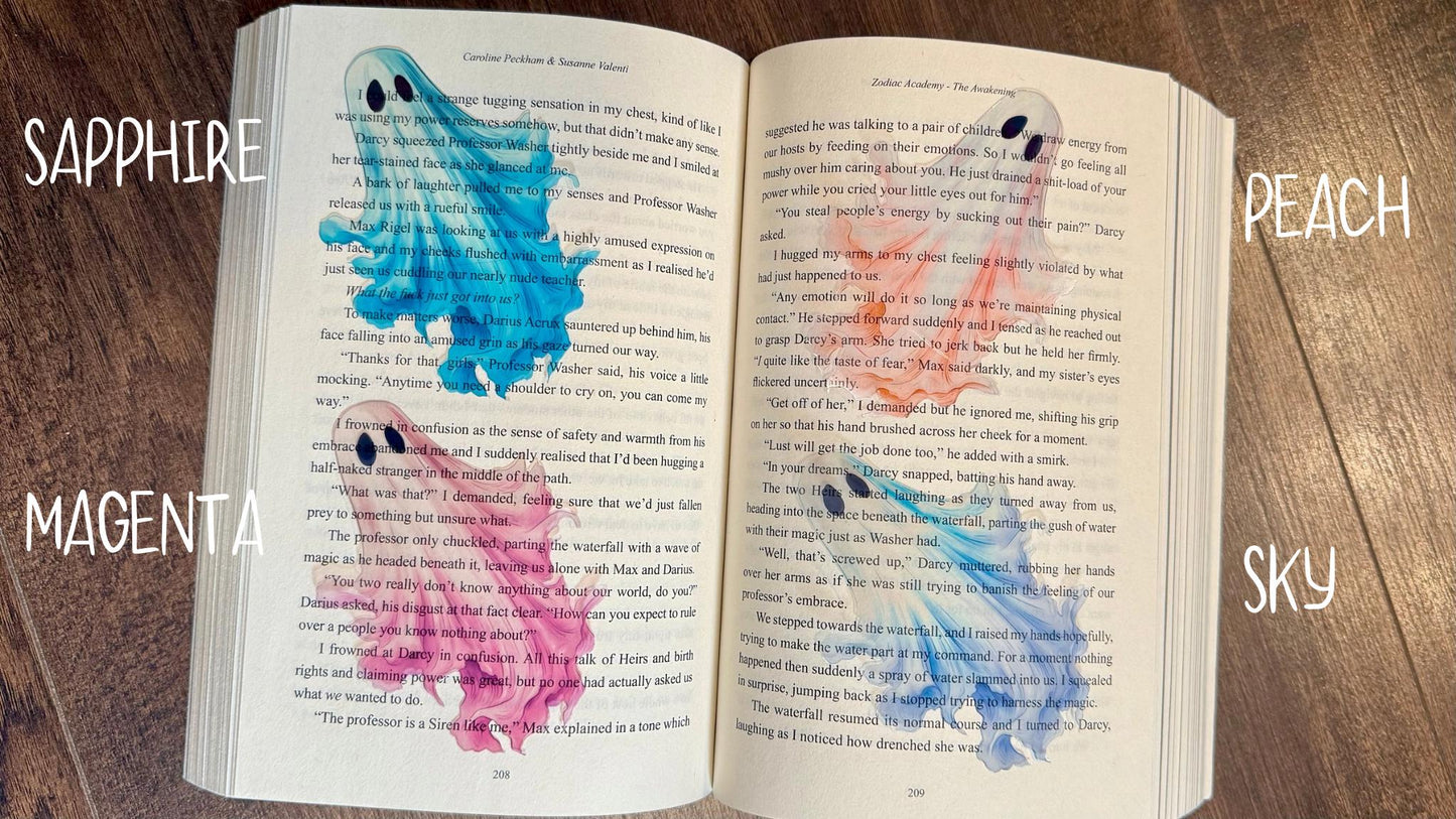 Clear Spooky Ghost bookmark /spookyseason/booktok/book merch/ bookish accessories/ clerk bookmark /vintage ghost/ halloween/