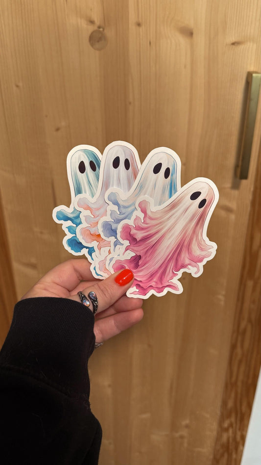 Spooky Ghost Bookish Sticker/ booktok/ bookish merch/ handmade sticker/ kindle accessories/ book accessories