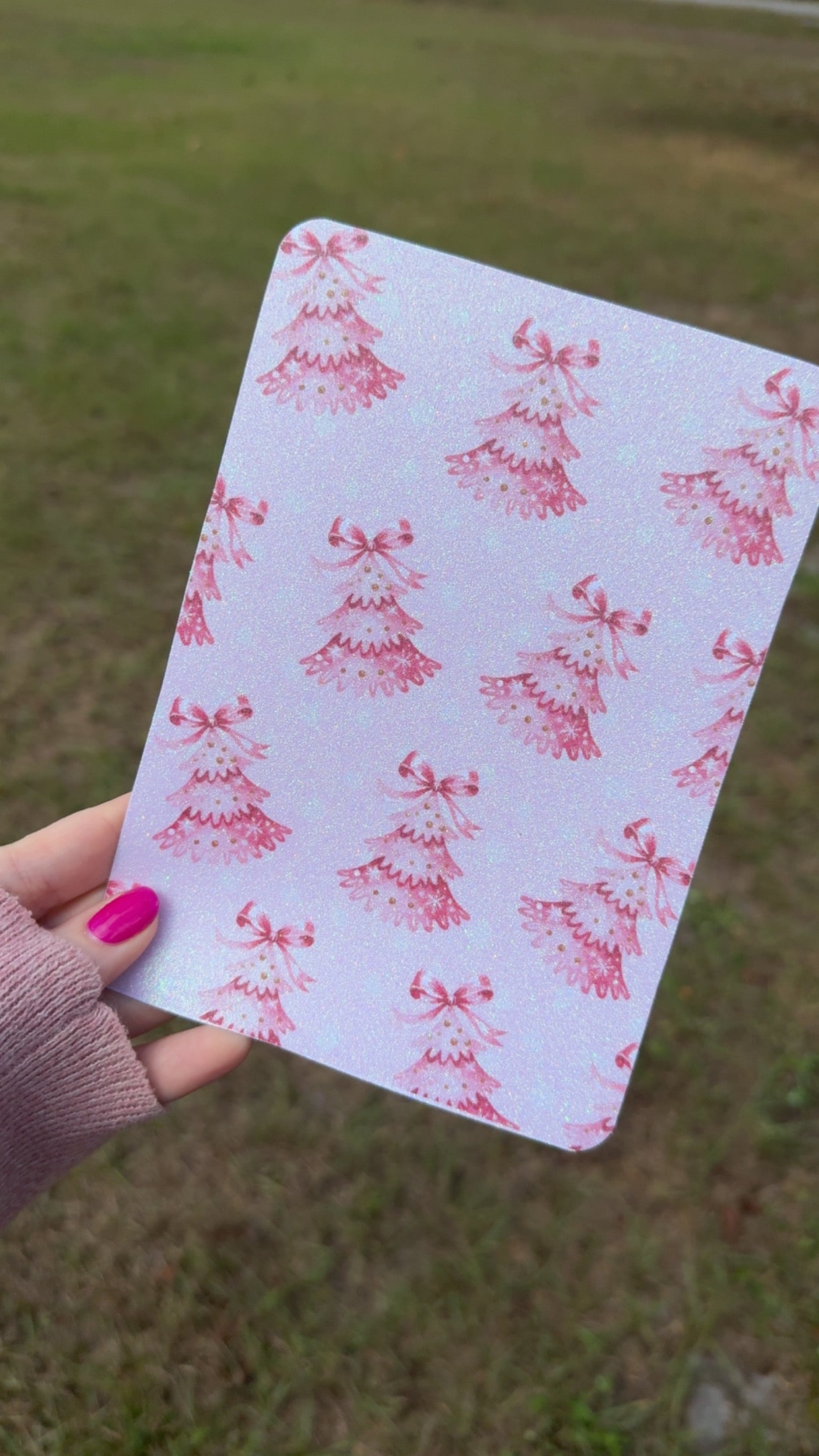 Pink Christmas Tree Kindle Case Insert / booktok/ bookish merch/ clear case insert/ Christmas