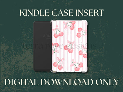 Preppy Cherry kindle insert png download | clear case insert | e-reader accessories |  book png | bookish | kindle accessories