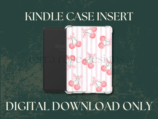 Preppy Cherry kindle insert png download | clear case insert | e-reader accessories |  book png | bookish | kindle accessories