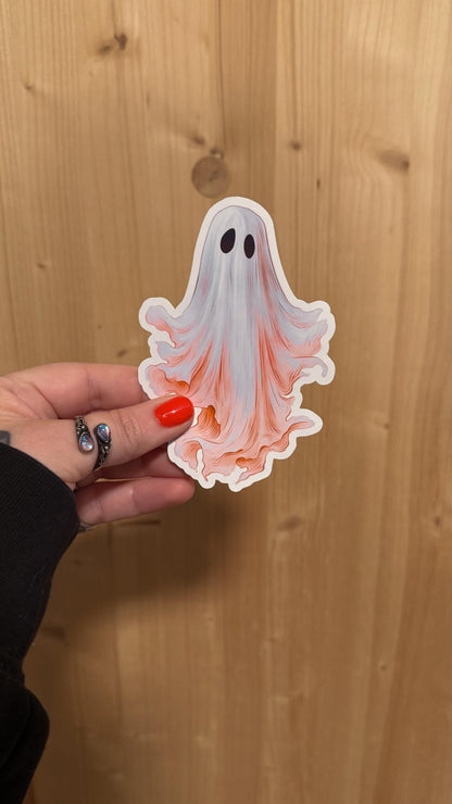 Spooky Ghost Bookish Sticker/ booktok/ bookish merch/ handmade sticker/ kindle accessories/ book accessories