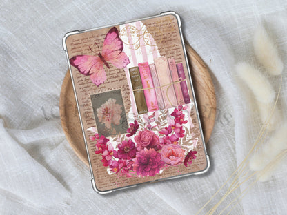 Kindle case insert for clear case-Pink Vintage png download | clear case insert | e-reader accessories |  book png | bookish |