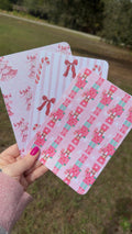 Pink striped Candy Cane/Bow Kindle Case Insert / booktok/ bookish merch/ clear case insert/ Christmas