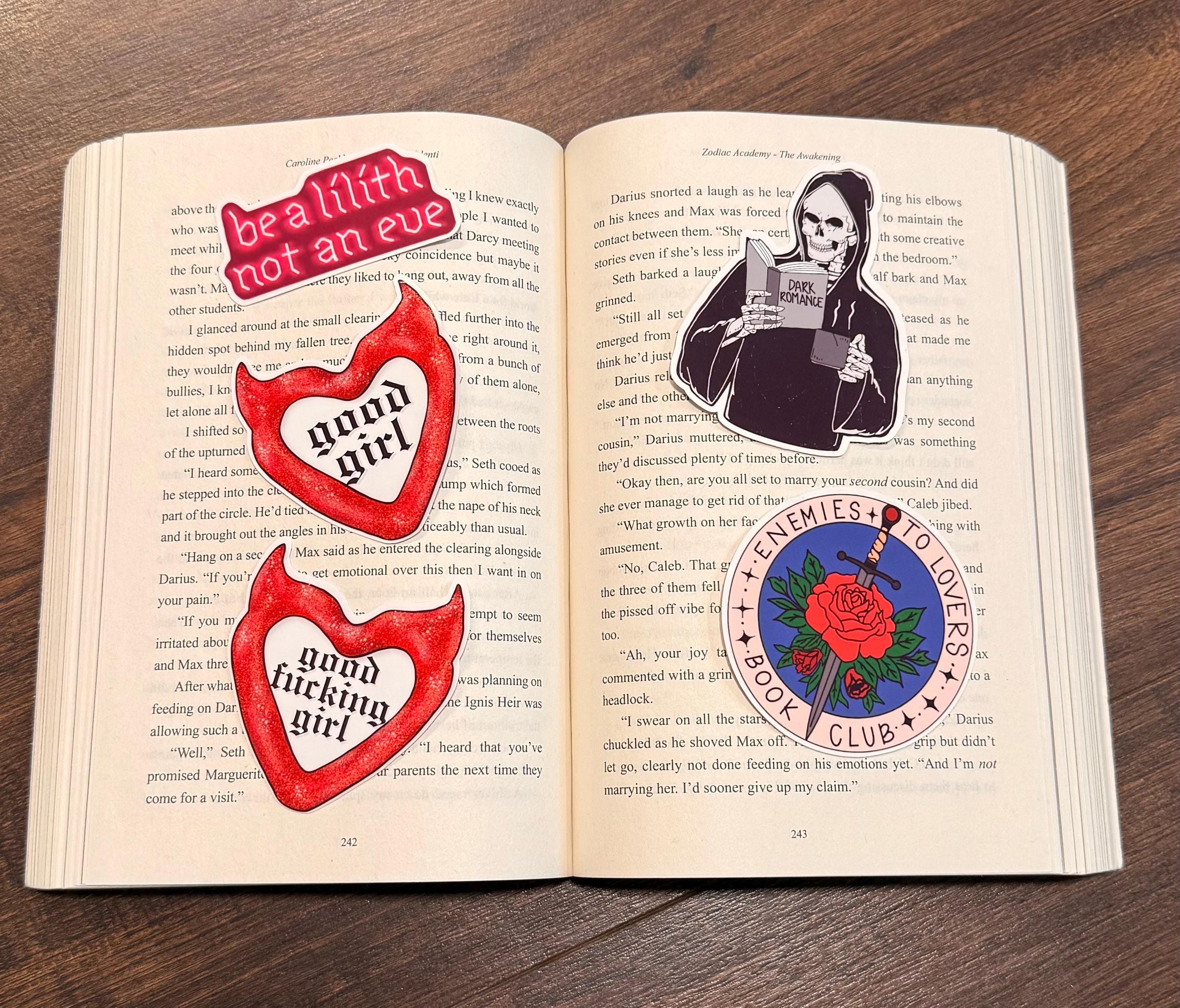 Good Girl Bookish Sticker/ booktok/ bookish merch/ handmade sticker/ kindle accessories/ book accessories