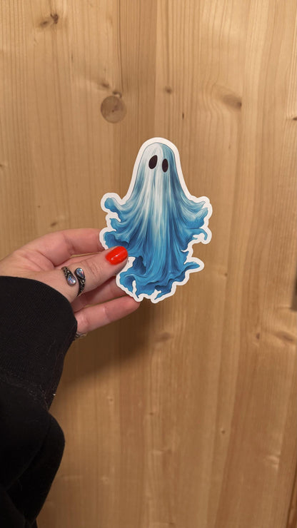 Spooky Ghost Bookish Sticker/ booktok/ bookish merch/ handmade sticker/ kindle accessories/ book accessories