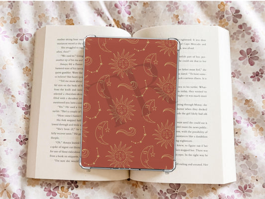 Orange Celestial Kindle Case Insert/ E-Reader Clear Case Insert/ bookish merch/ clear case insert/ trendy/ fantasy/ celestial/ booktok