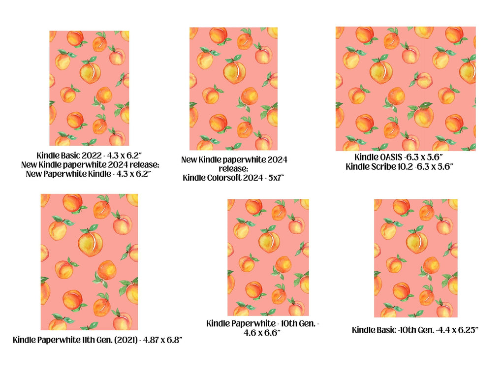 Summer Aesthetic Fruit Kindle Case Insert Bundle / booktok/ bookish merch/ clear case insert/ Orange/ Peach/ Pomegranate
