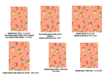 Summer Aesthetic Fruit Kindle Case Insert Bundle / booktok/ bookish merch/ clear case insert/ Orange/ Peach/ Pomegranate