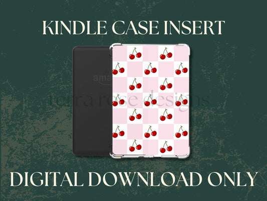 Checkered Cherry kindle insert png download | clear case insert | e-reader accessories |  book png | bookish | kindle accessories