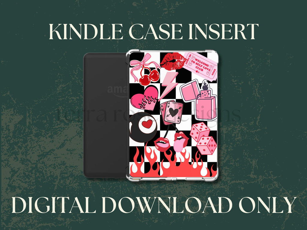 Kindle case insert for clear case-Cool Girl download | Kindle insert | e-reader accessories |  book png | bookish |