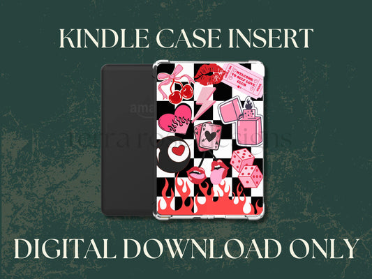 Kindle case insert for clear case-Cool Girl download | Kindle insert | e-reader accessories |  book png | bookish |