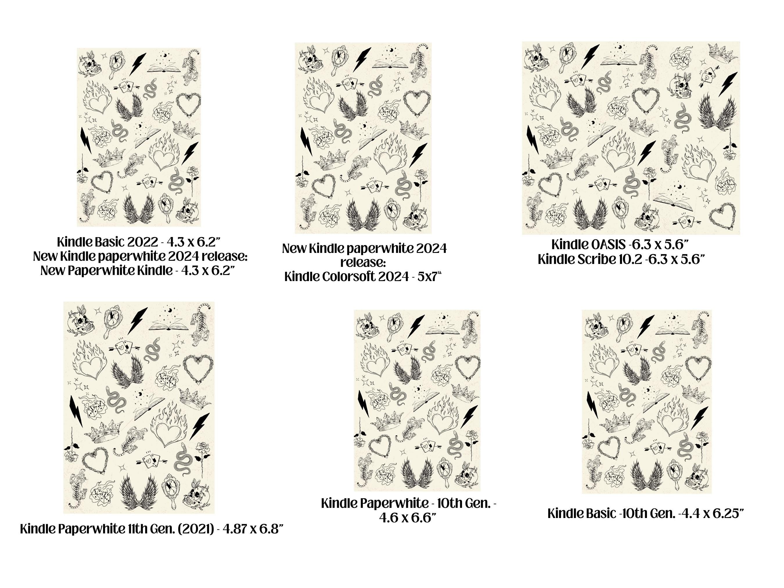 Trendy Doodle Kindle Case Insert / booktok/ bookish merch/ clear case insert/ edgy/ doodles/ good girl/ dark romance/ romance/ insert