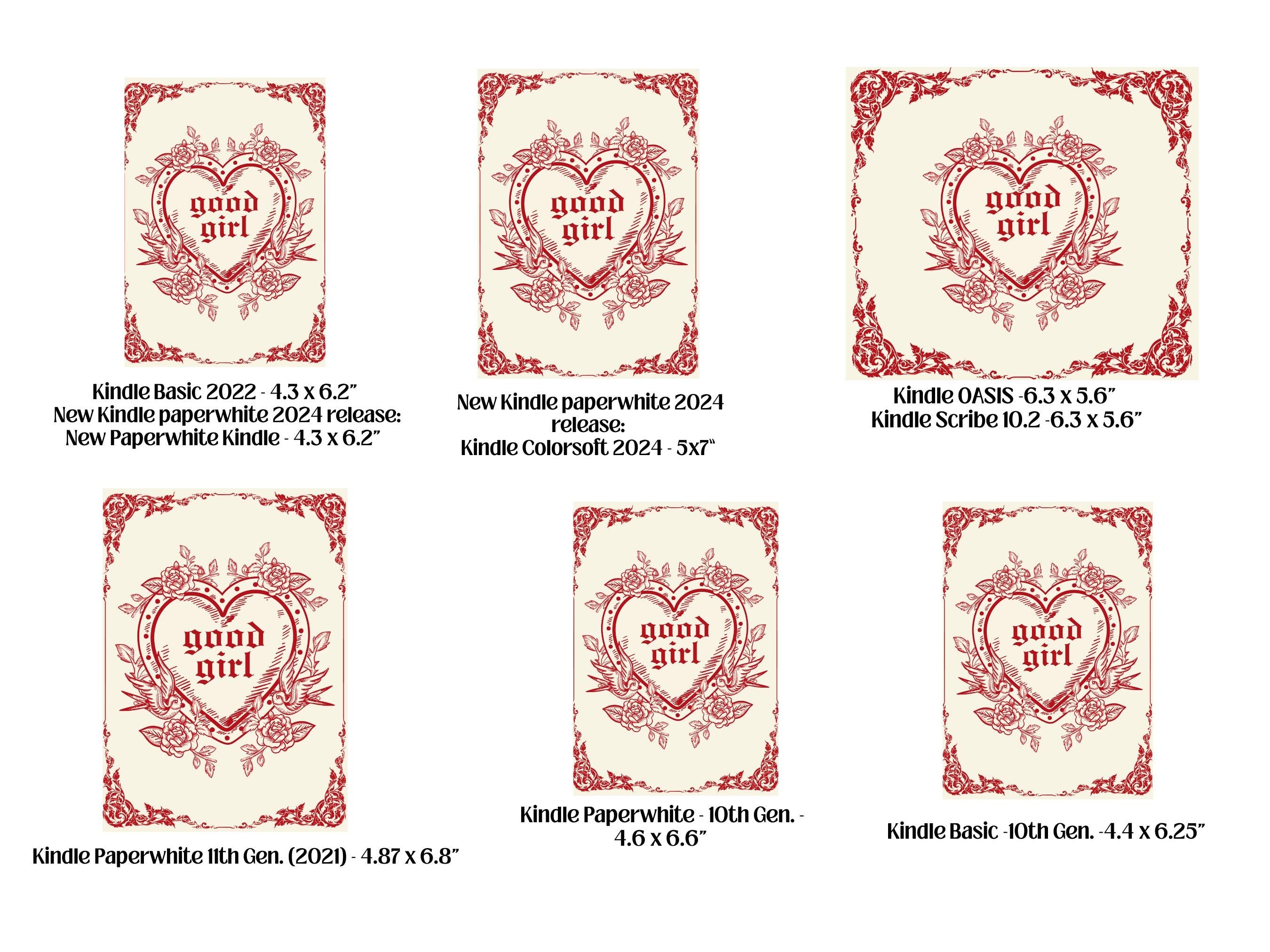 Vintage Good Girl kindle insert png download | clear case insert | e-reader accessories |  book png | bookish | kindle accessories