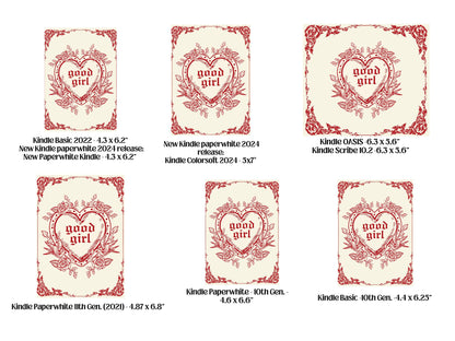 Vintage Good Girl kindle insert png download | clear case insert | e-reader accessories |  book png | bookish | kindle accessories