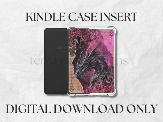 Kindle case insert for clear case-Vintage Dragon png download | clear case insert | e-reader accessories |  book png | bookish | fantasy
