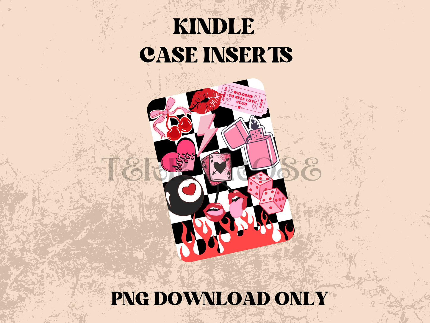 Trendy pink kindle insert png download | clear case insert | e-reader accessories |  book png | bookish | kindle accessories