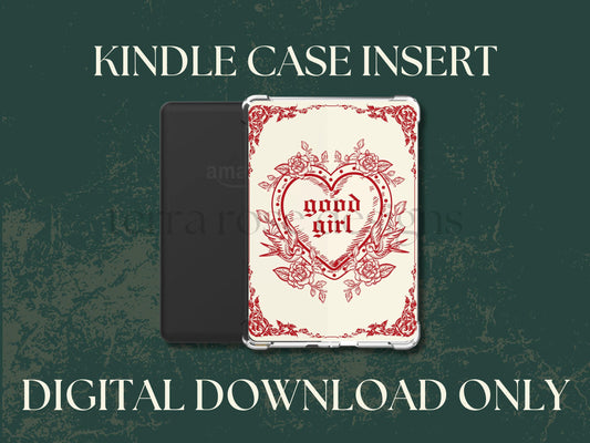 Vintage Good Girl kindle insert png download | clear case insert | e-reader accessories |  book png | bookish | kindle accessories