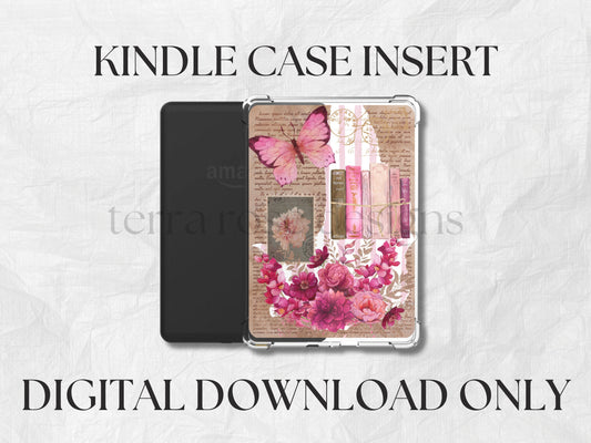 Kindle case insert for clear case-Pink Vintage png download | clear case insert | e-reader accessories |  book png | bookish |