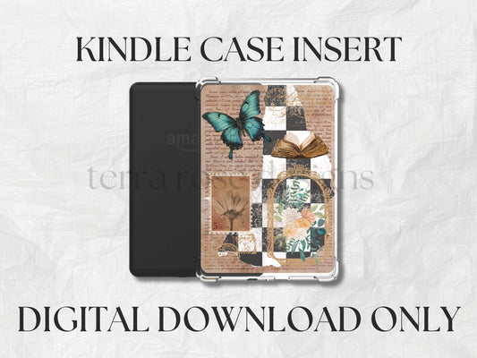 Kindle case insert for clear case-Teal Vintage png download | clear case insert | e-reader accessories |  book png | bookish |