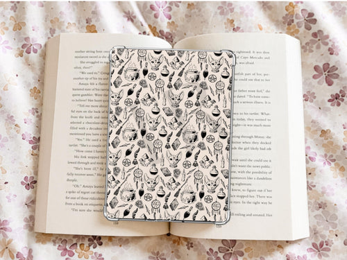 Doodled Witchy Kindle Case Insert / E-reader Case Insert/ booktok/ bookish merch/ clear case insert
