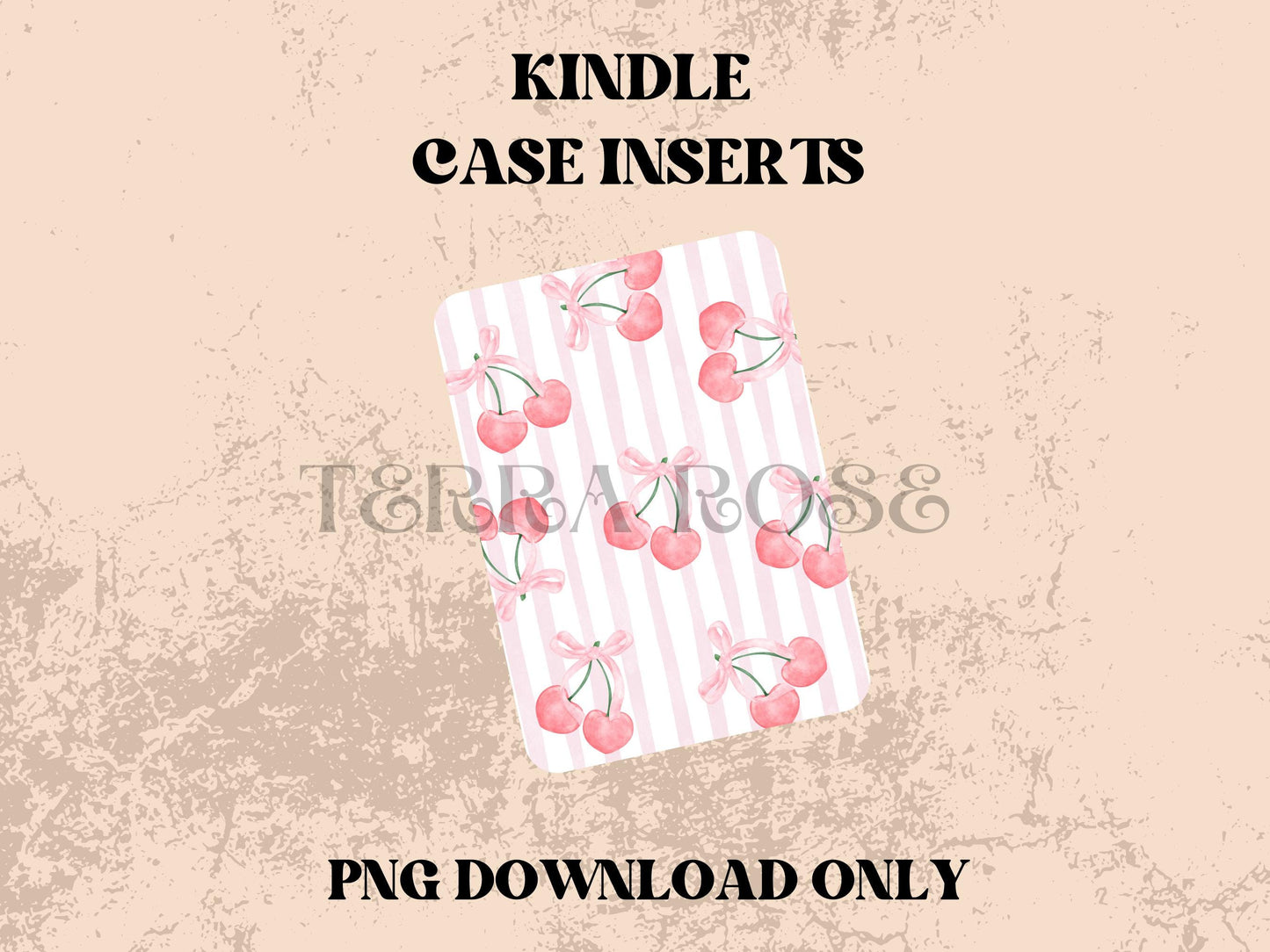 Preppy Cherry kindle insert png download | clear case insert | e-reader accessories |  book png | bookish | kindle accessories