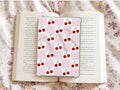 Pink Checkered Print With Cherries Kindle Case Insert/ E-Reader Clear Case Insert/ bookish merch/ clear case insert/ trendy/ booktok