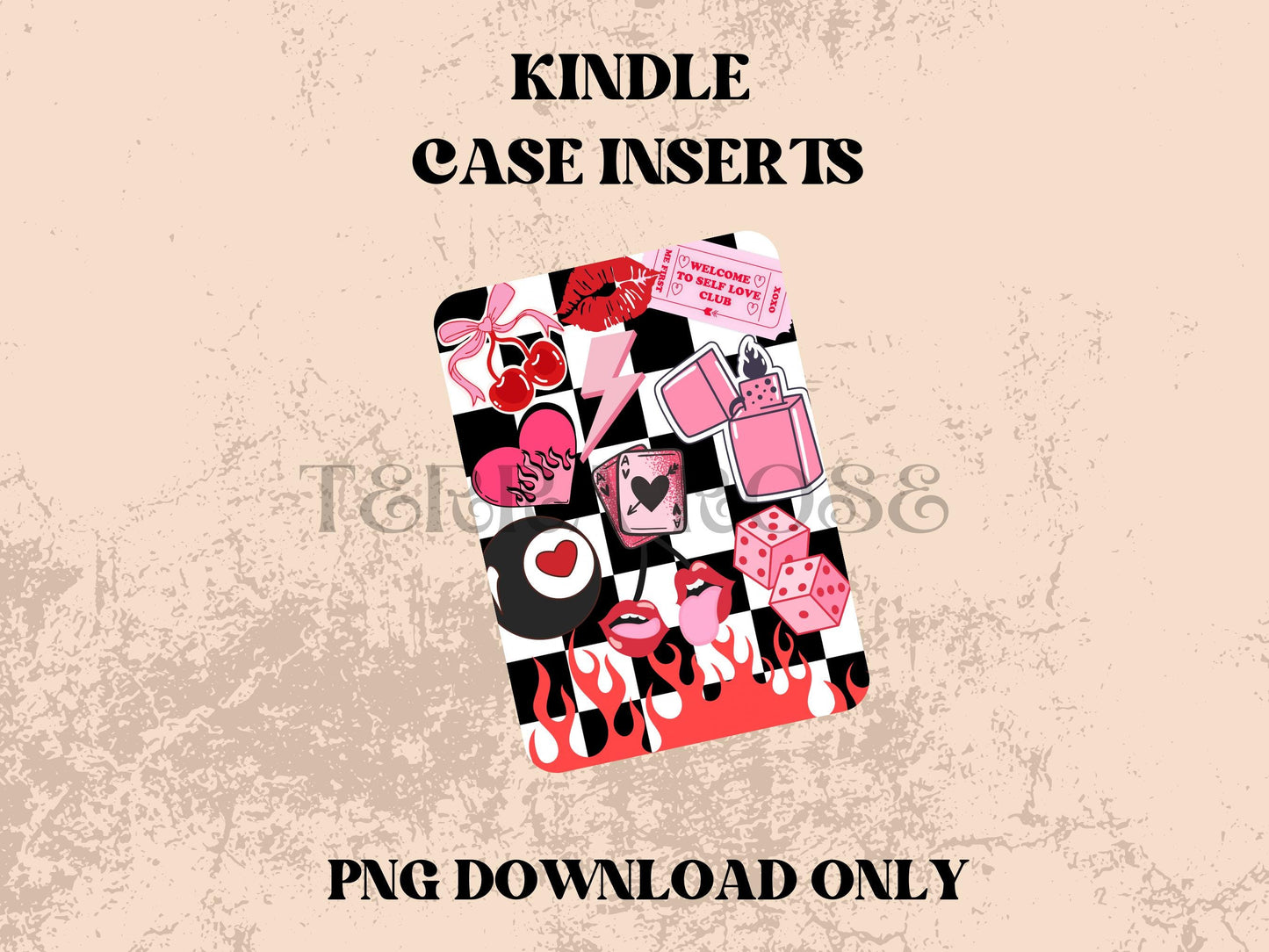 Kindle case insert for clear case-Cool Girl download | Kindle insert | e-reader accessories |  book png | bookish |