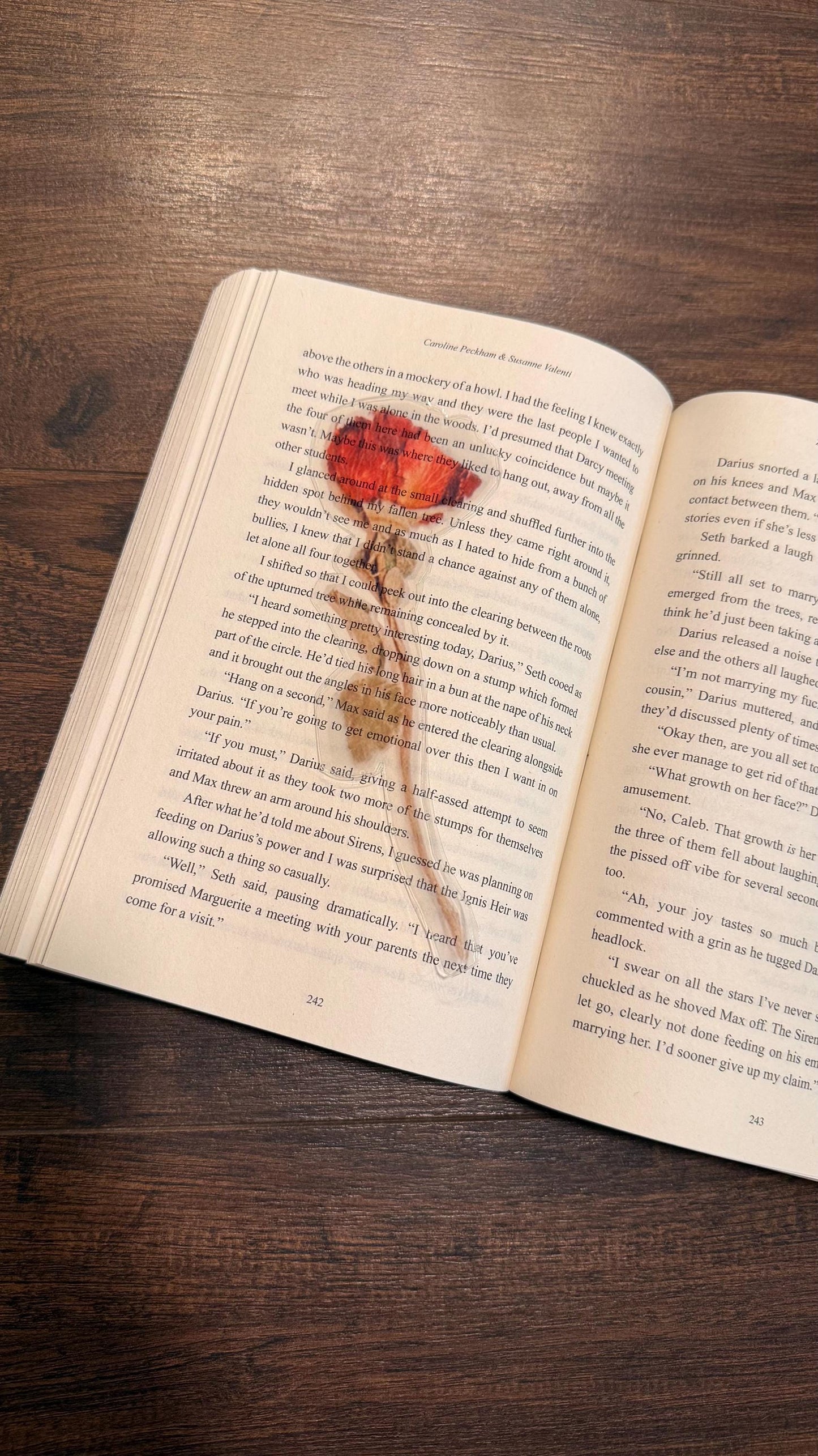 Transparent Rose bookmark /romance/ dark romance/booktok/book merch/ bookish accessories/ clear bookmark /romantasy