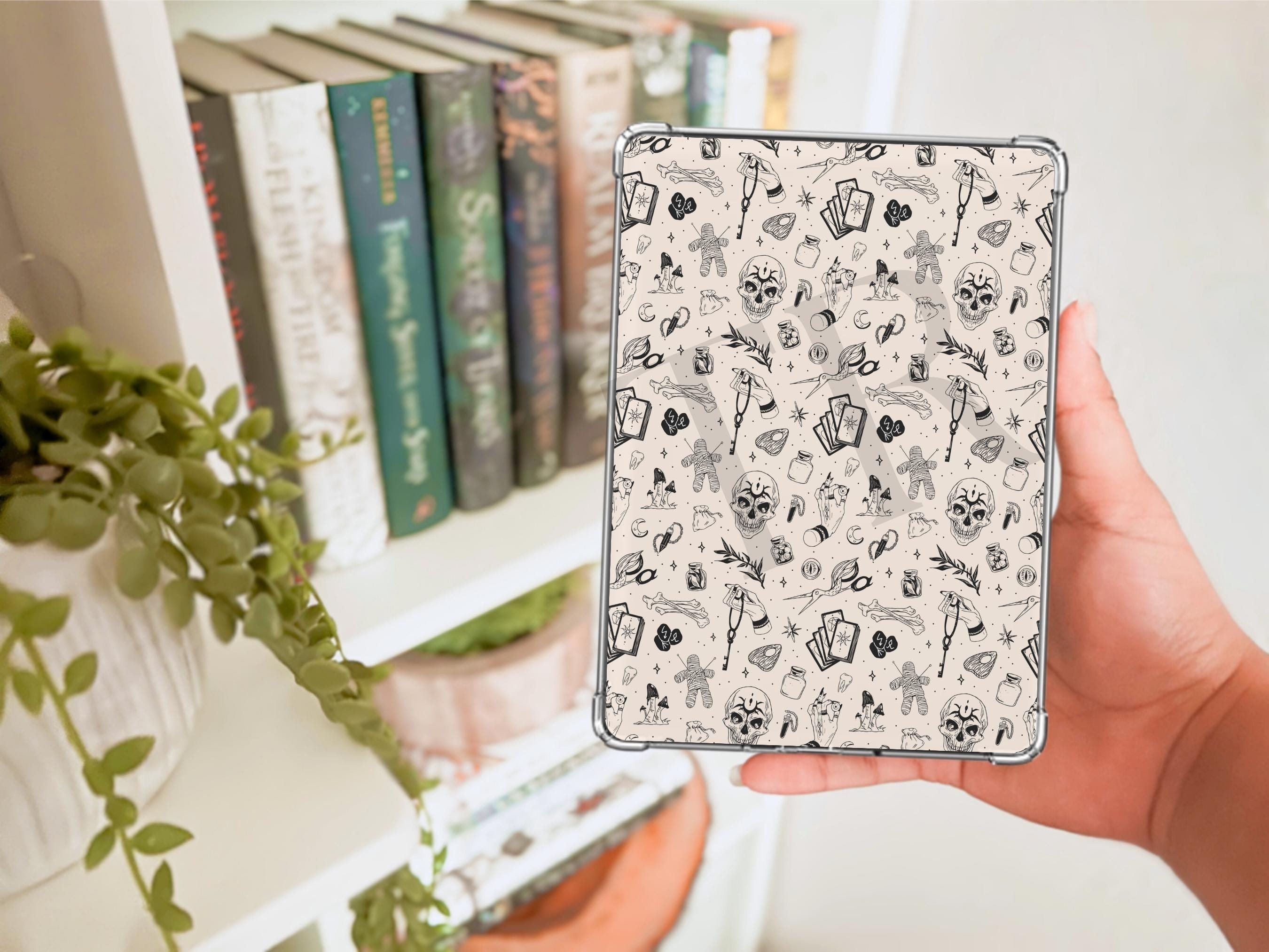 Doodled Spooky Kindle Case Insert / E-reader Case Insert/ booktok/ bookish merch/ clear case insert