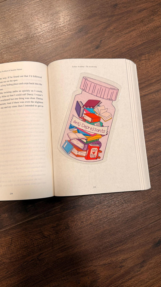 Transparent Antidepressants bookmark /fantasy/booktok/book merch/ bookish accessories/ clear bookmark /gift idea