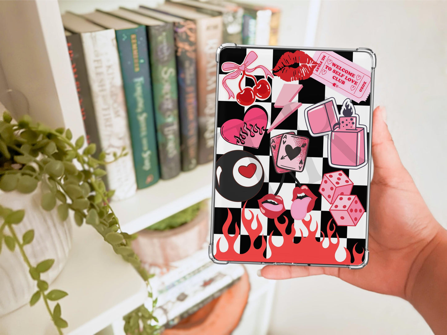 Trendy Pink Kindle Case Insert / booktok/ bookish merch/ clear case insert/ edgy