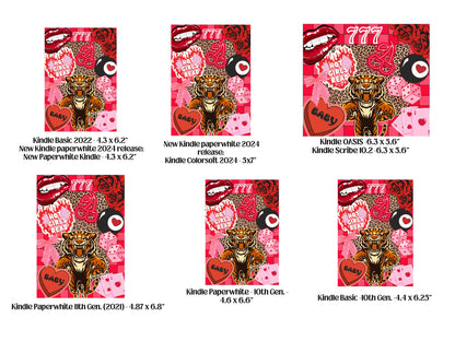Trendy Tiger/Lucky Kindle Case Insert / booktok/ bookish merch/ clear case insert/ edgy