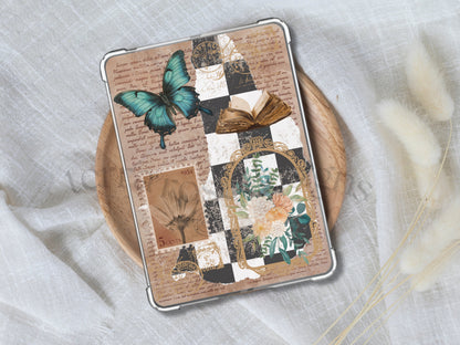 Kindle case insert for clear case-Teal Vintage png download | clear case insert | e-reader accessories |  book png | bookish |