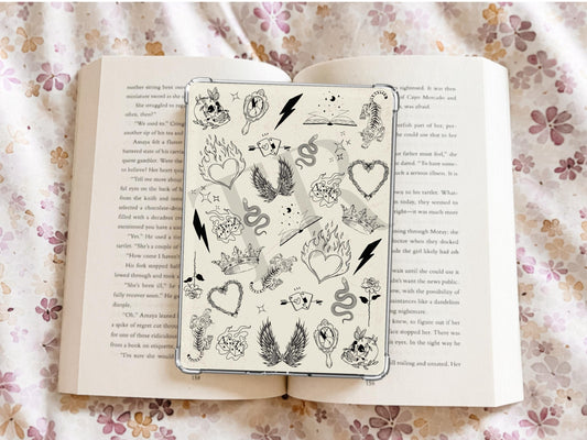 Trendy Doodle Kindle Case Insert / booktok/ bookish merch/ clear case insert/ edgy/ doodles/ good girl/ dark romance/ romance/ insert