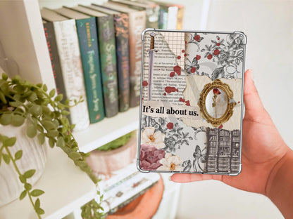 Vintage Floral Collage Kindle Case Insert / E-reader Case Insert/ booktok/ bookish merch/ clear case insert