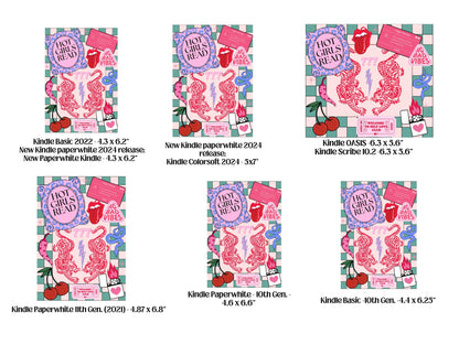 Trendy Hot Girls Read/Lucky Kindle Case Insert / booktok/ bookish merch/ clear case insert/ edgy